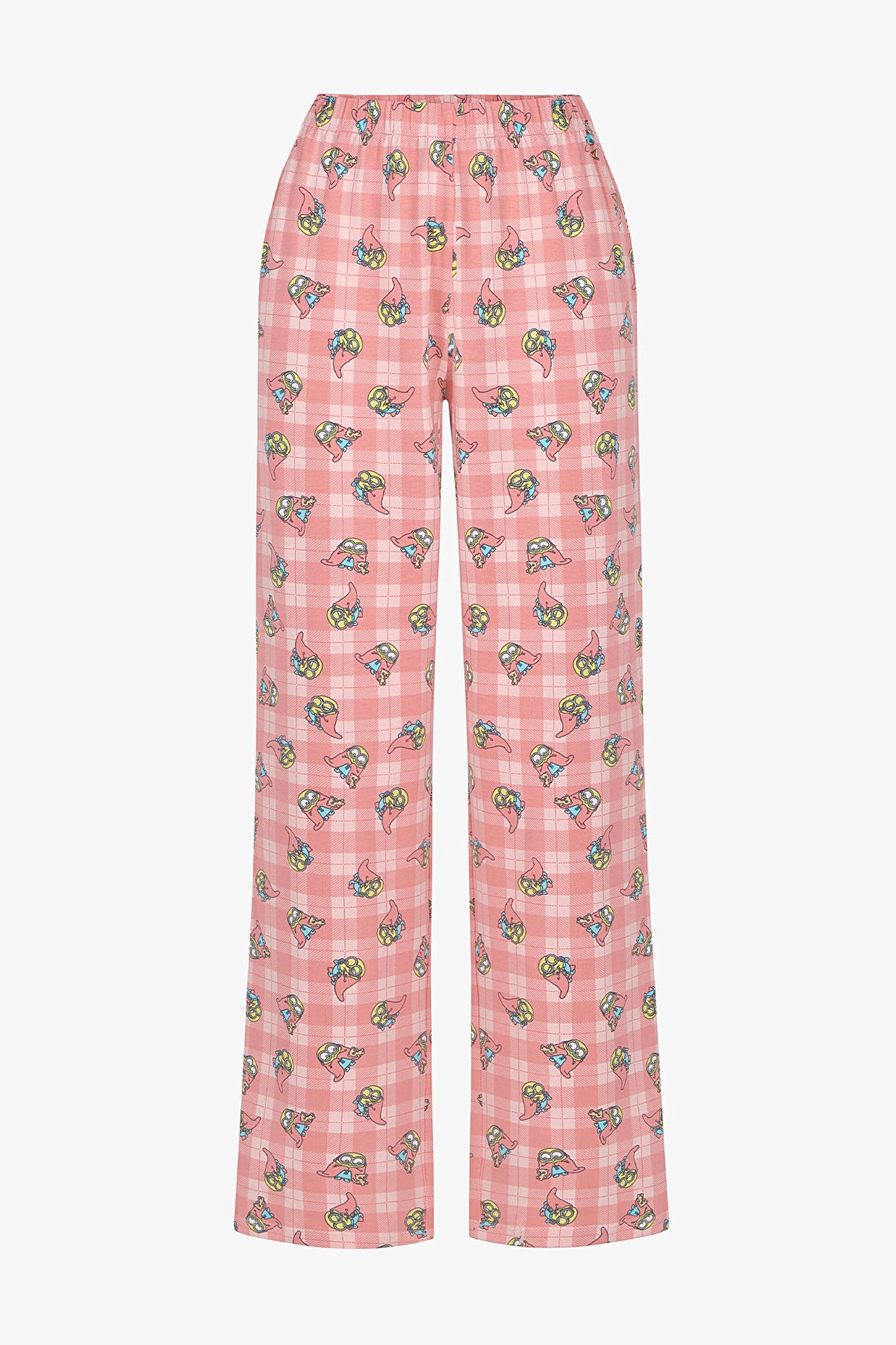 Açık Pembe Minions Pamuklu Pantolon Pijama Takımı