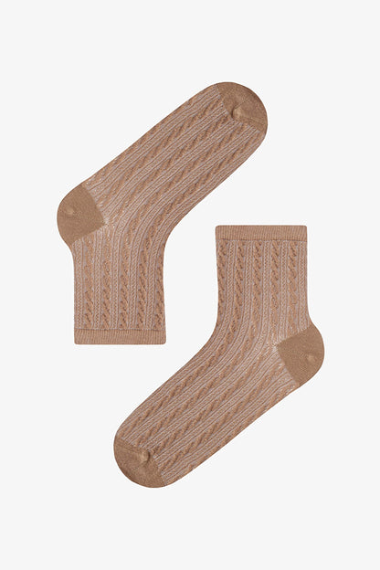 Geometric Jacquard 5li Soket Çorap