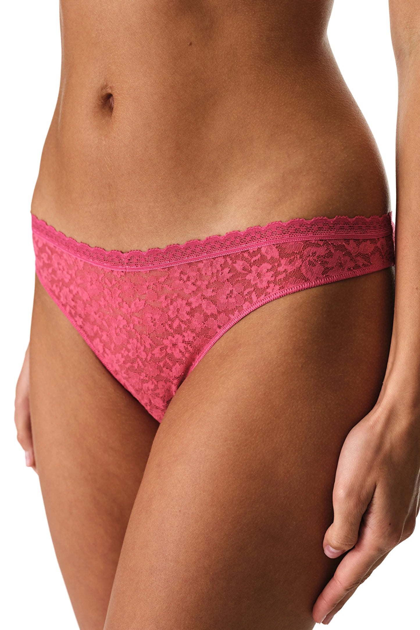 Fuşya Easy Lace Dantel V Model Slip Külot