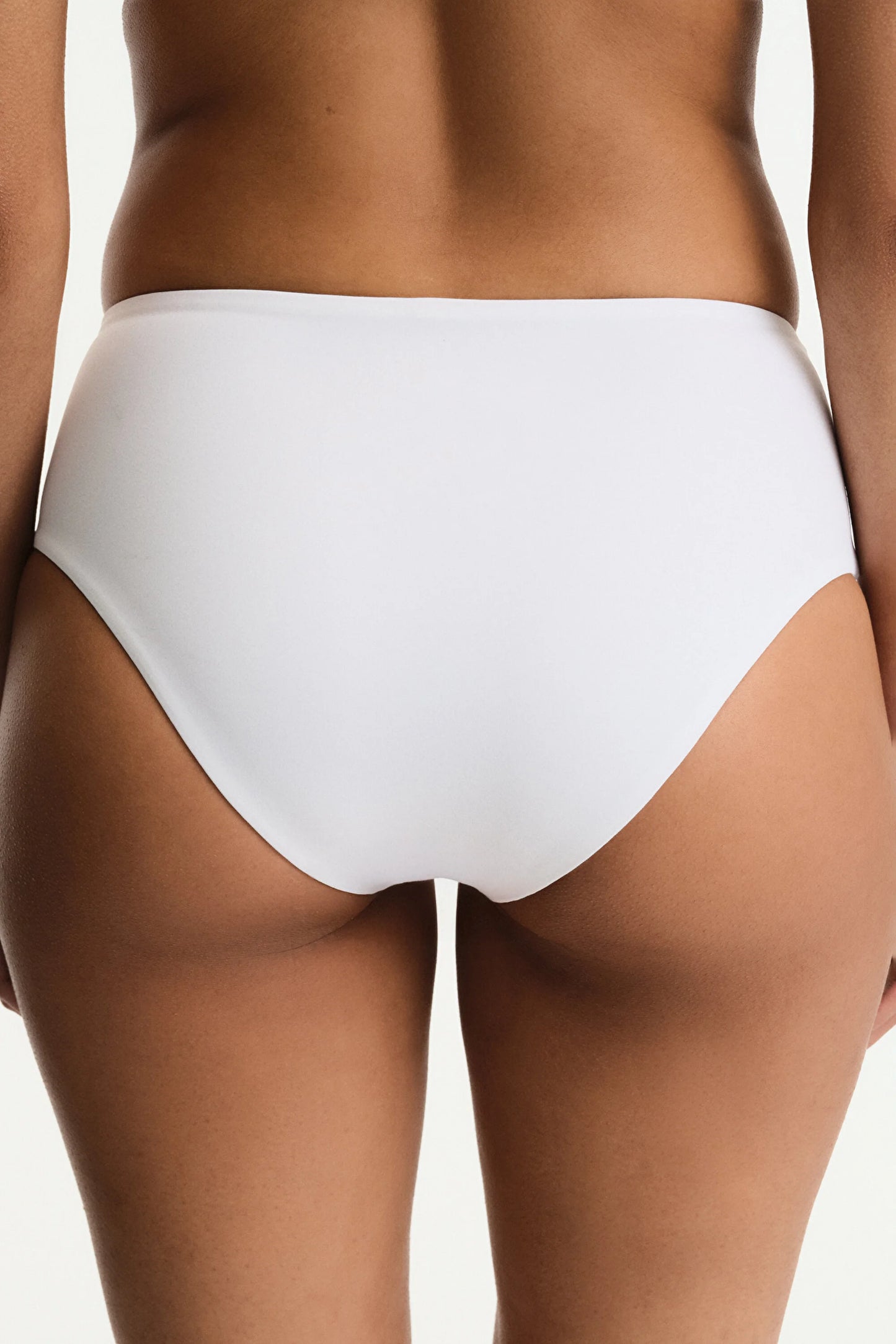 Beyaz High Büzgülü Bikini Altı
