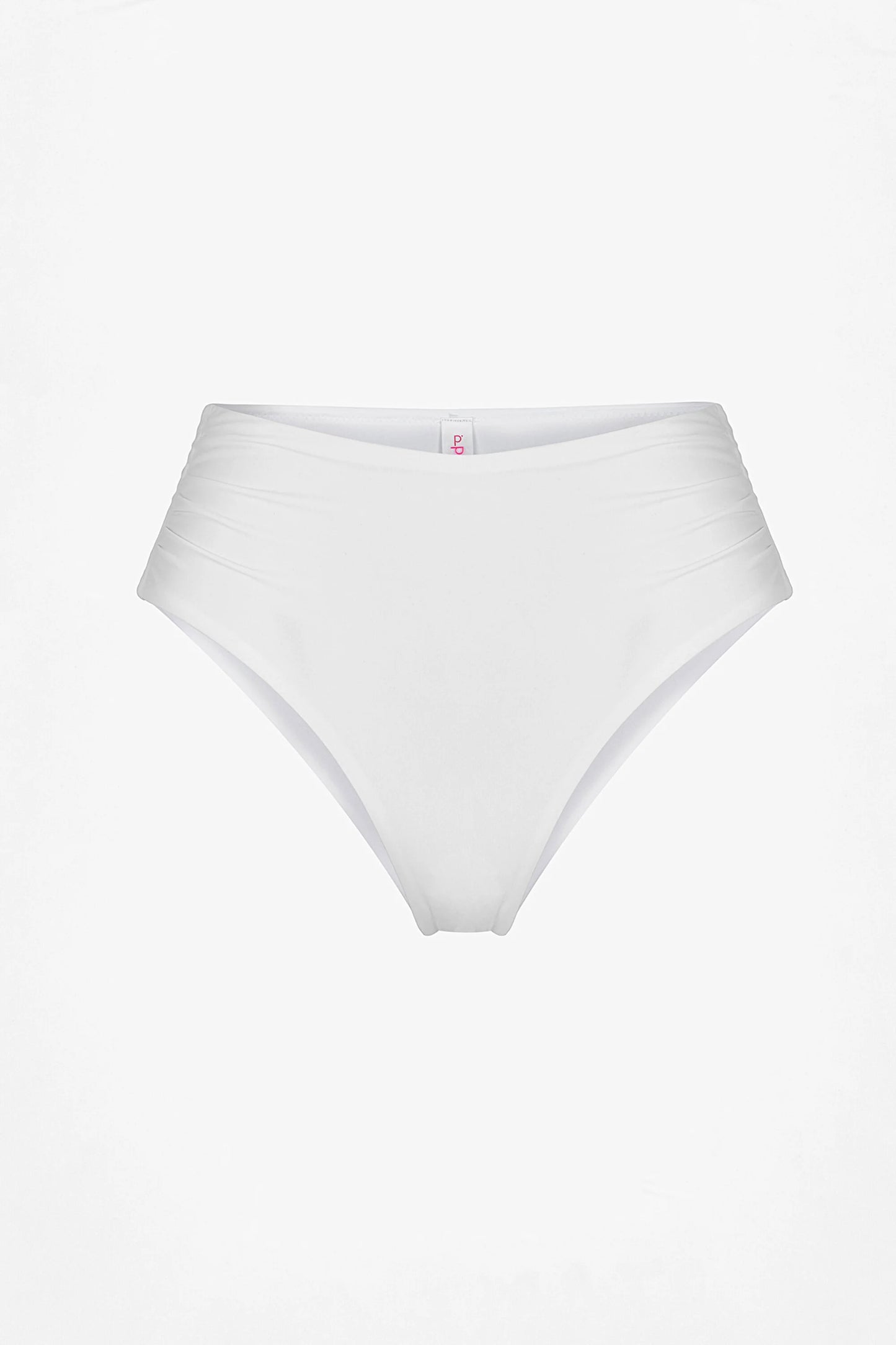 Beyaz High Büzgülü Bikini Altı