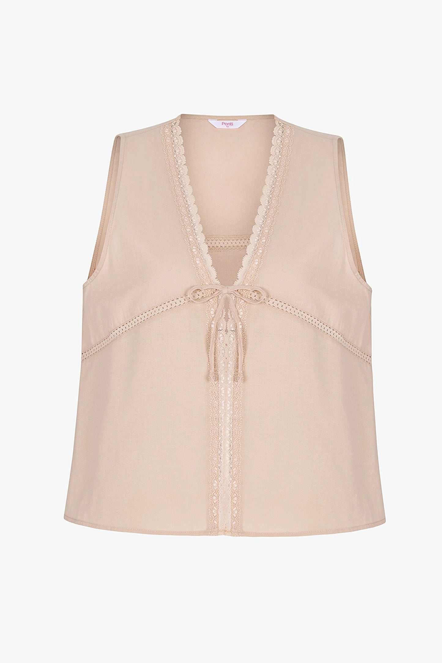 Bej Belle Pamuklu Pantolon Pijama Takımı