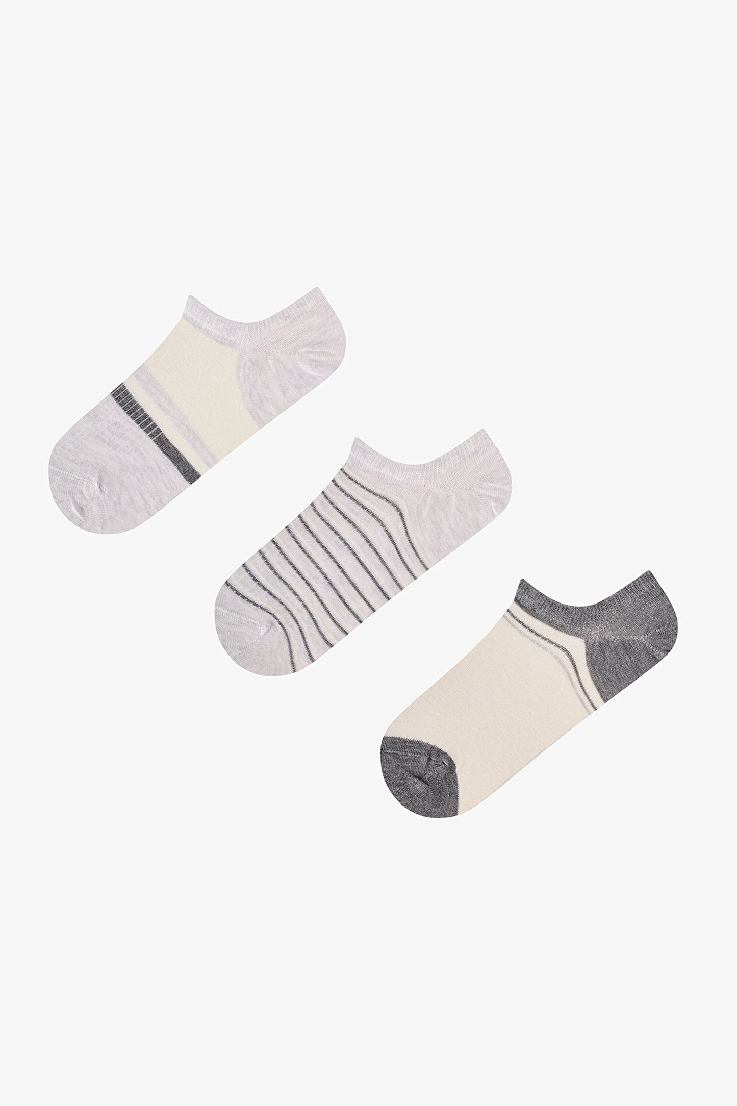 Ribbed Stripes 3'lü Sneaker Çorabı