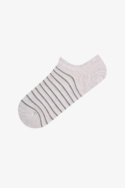 Ribbed Stripes 3'lü Sneaker Çorabı