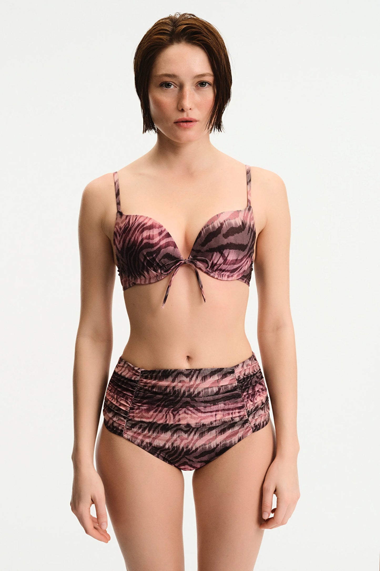 Renkli Cesira Pink Lol Up Bikini Üstü