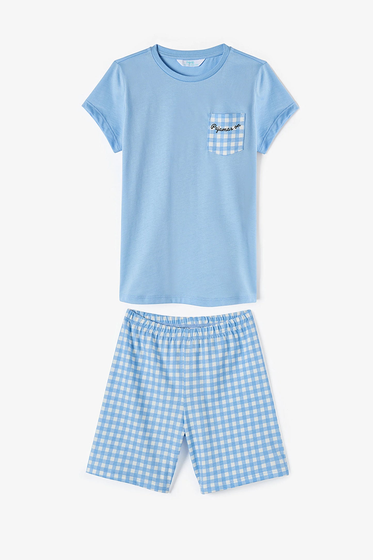 Gokyüzü Mavisi Erkek Çocuk Pajamas On Pamuklu Pijama Takımı
