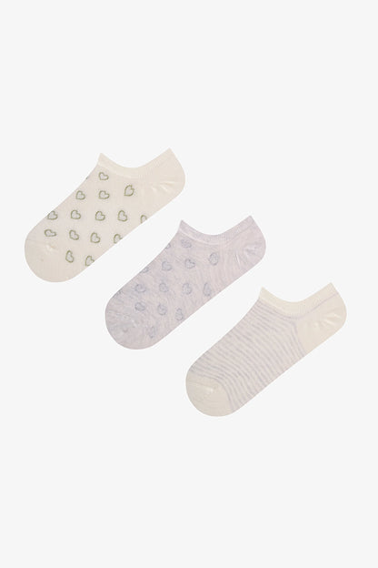 Cute Hearts 3'lü Sneaker Çorabı