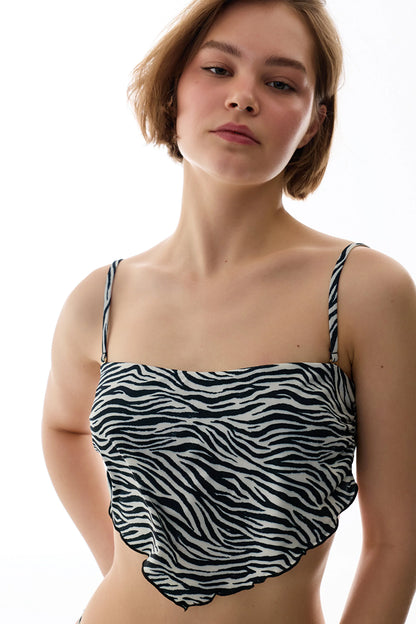 Wıld Zebra Scarf Bikini Üstü