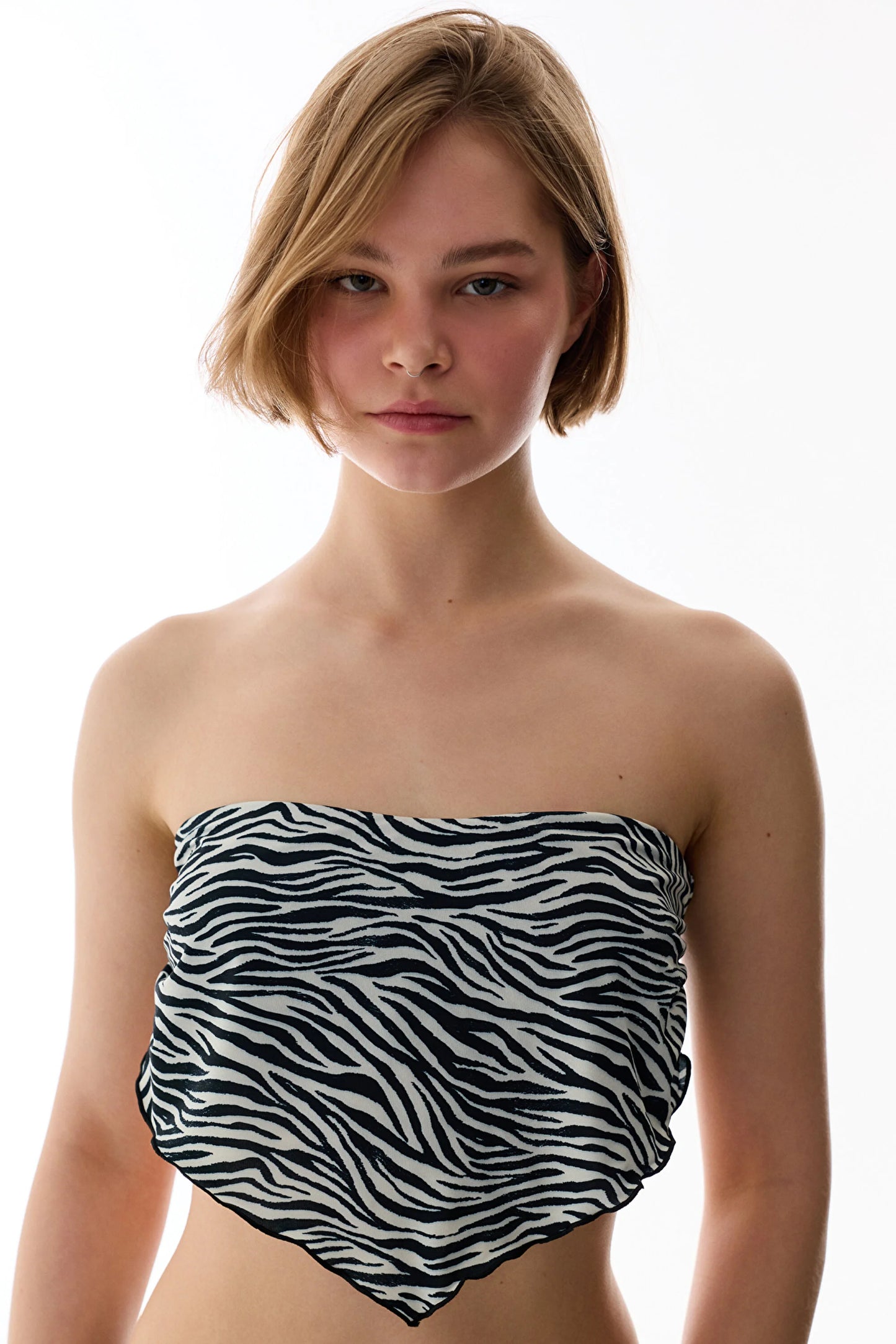 Wıld Zebra Scarf Bikini Üstü