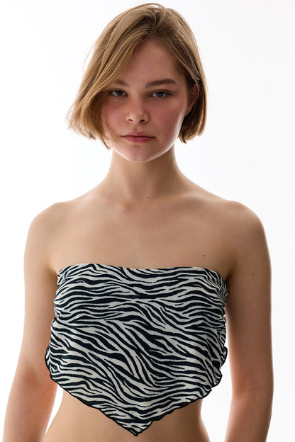 Wıld Zebra Scarf Bikini Üstü