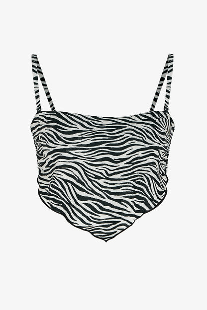 Wıld Zebra Scarf Bikini Üstü