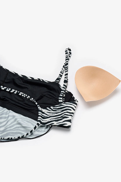 Wıld Zebra Scarf Bikini Üstü