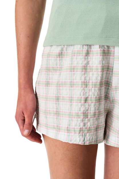 Açık Yeşil Isla Pamuklu Şortlu Pijama Takımı