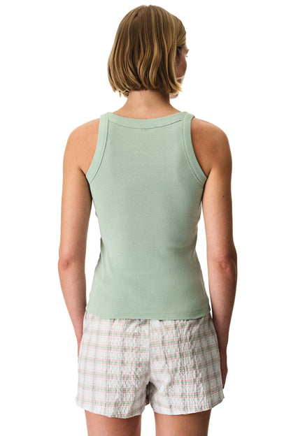 Açık Yeşil Isla Pamuklu Şortlu Pijama Takımı