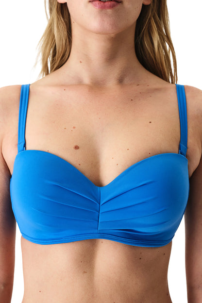 Okyanus Mavi Lotus Straplez Bikini Üstü