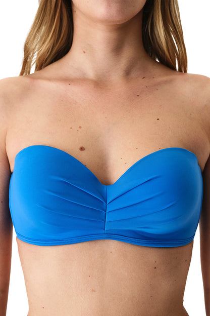 Okyanus Mavi Lotus Straplez Bikini Üstü