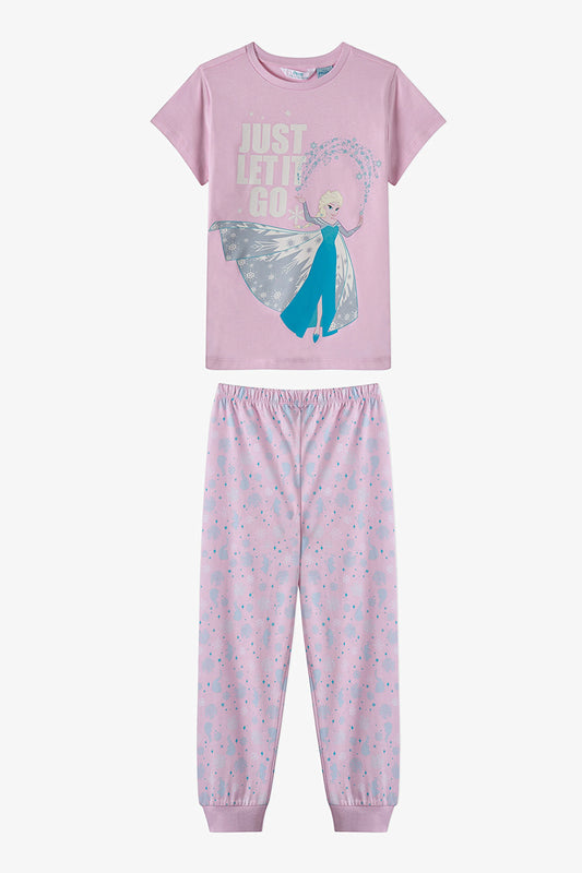 Açık Pembe Kız Çocuk Lic Frozen Pamuklu Pijama Takımı