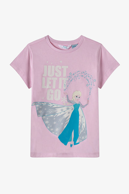 Açık Pembe Kız Çocuk Lic Frozen Pamuklu Pijama Takımı
