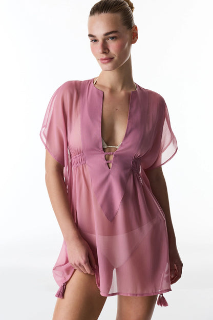 Gül Pembesi Basic Kaftan