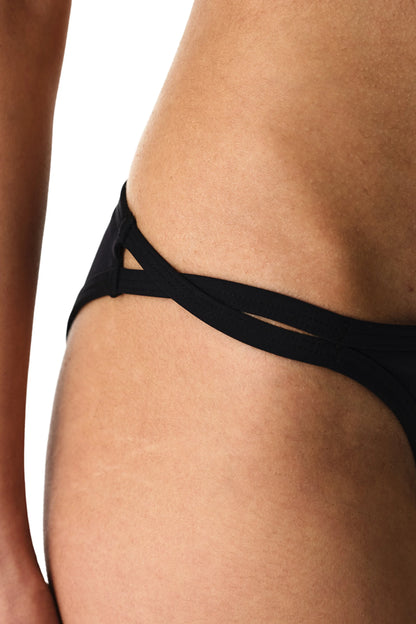 Siyah Mollie Cross Bikini Altı