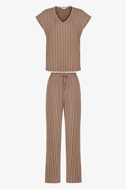 Açık Kahverengi Hera Pantolon Pijama Takımı
