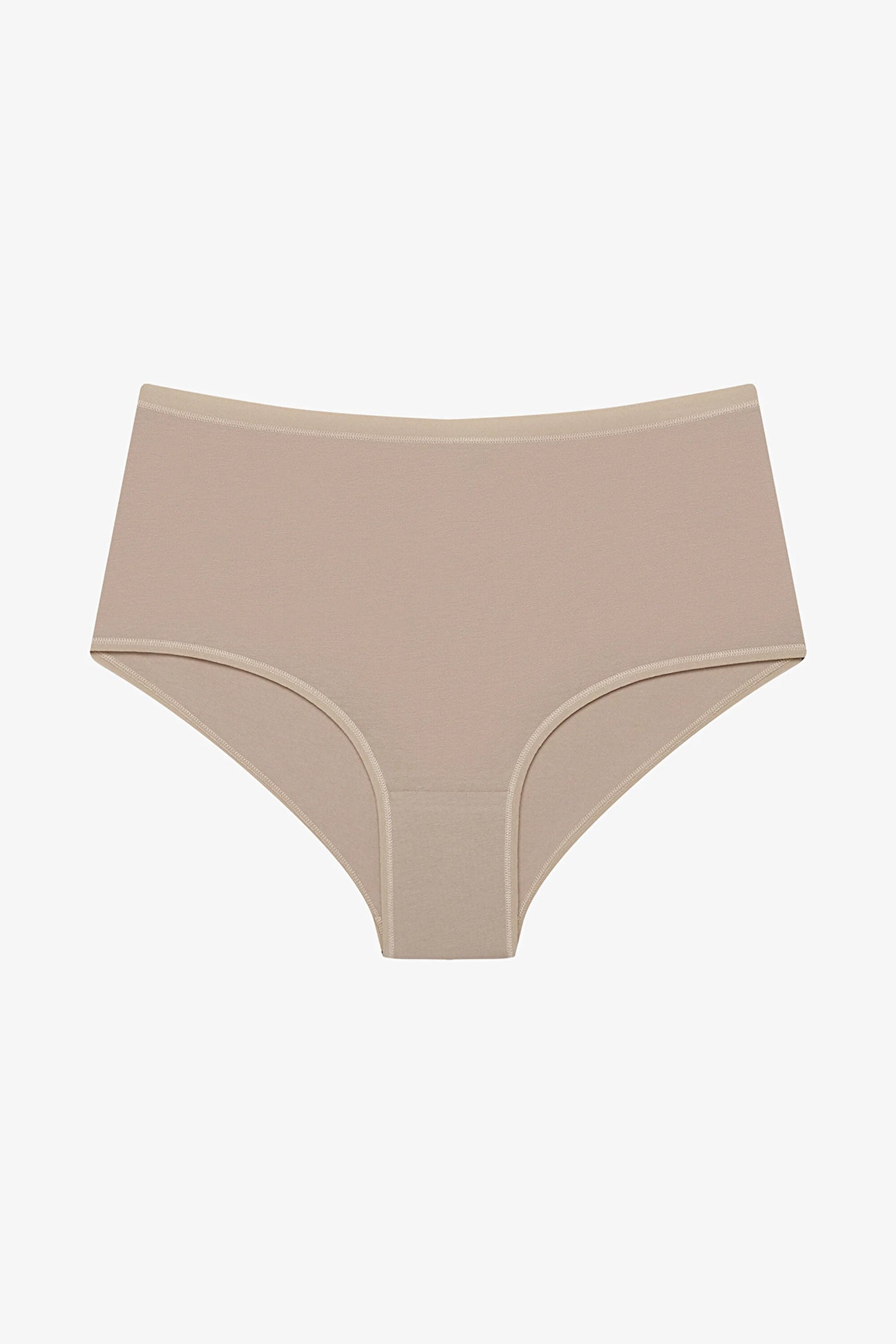 Bej Pamuklu Yüksek Bel 3'lü Slip Külot