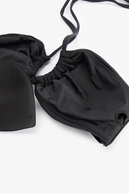 Siyah Reverse V Bikini Üstü