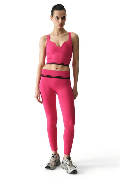 Pembe Seamless Dikişsiz Kalp Yaka Çıkarılabilir Pedli Spor Sütyeni
