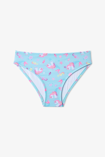 Renkli Kız Çocuk Unimermaid Halter Bikini Takımı