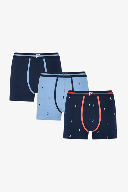 Erkek Renkli Red Court Çoklu Boxer