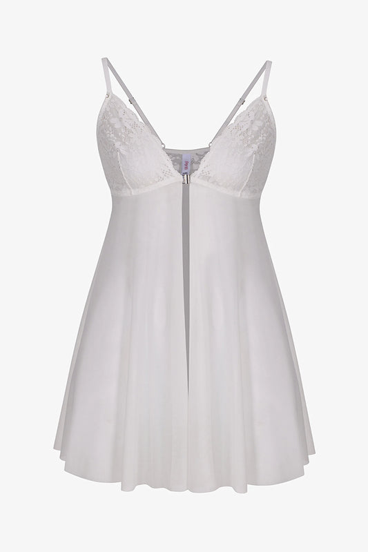 Kırık Beyaz Front Opening Babydoll