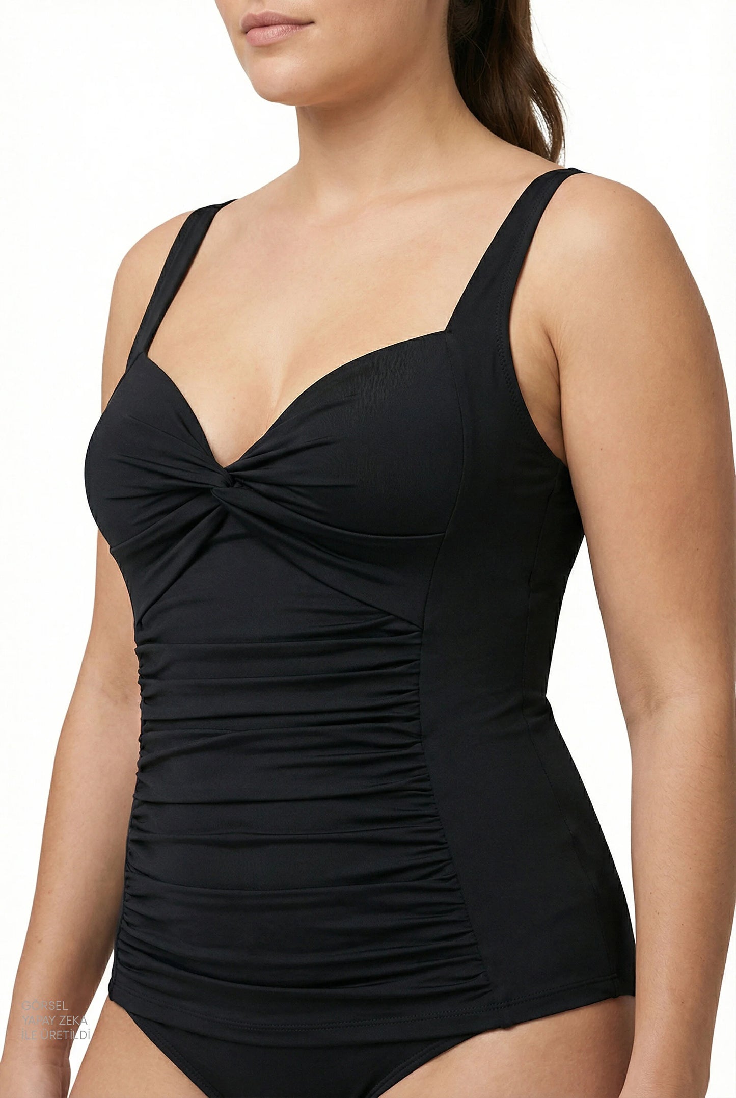 Siyah Büzgülü Bikini Üstü