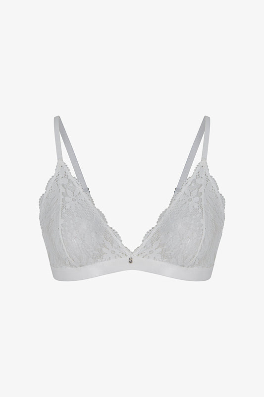 Kırık Beyaz Lace Dantel Üçgen Sütyen