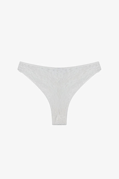 Kırık Beyaz Lace Dantel V Model Brazilian Külot