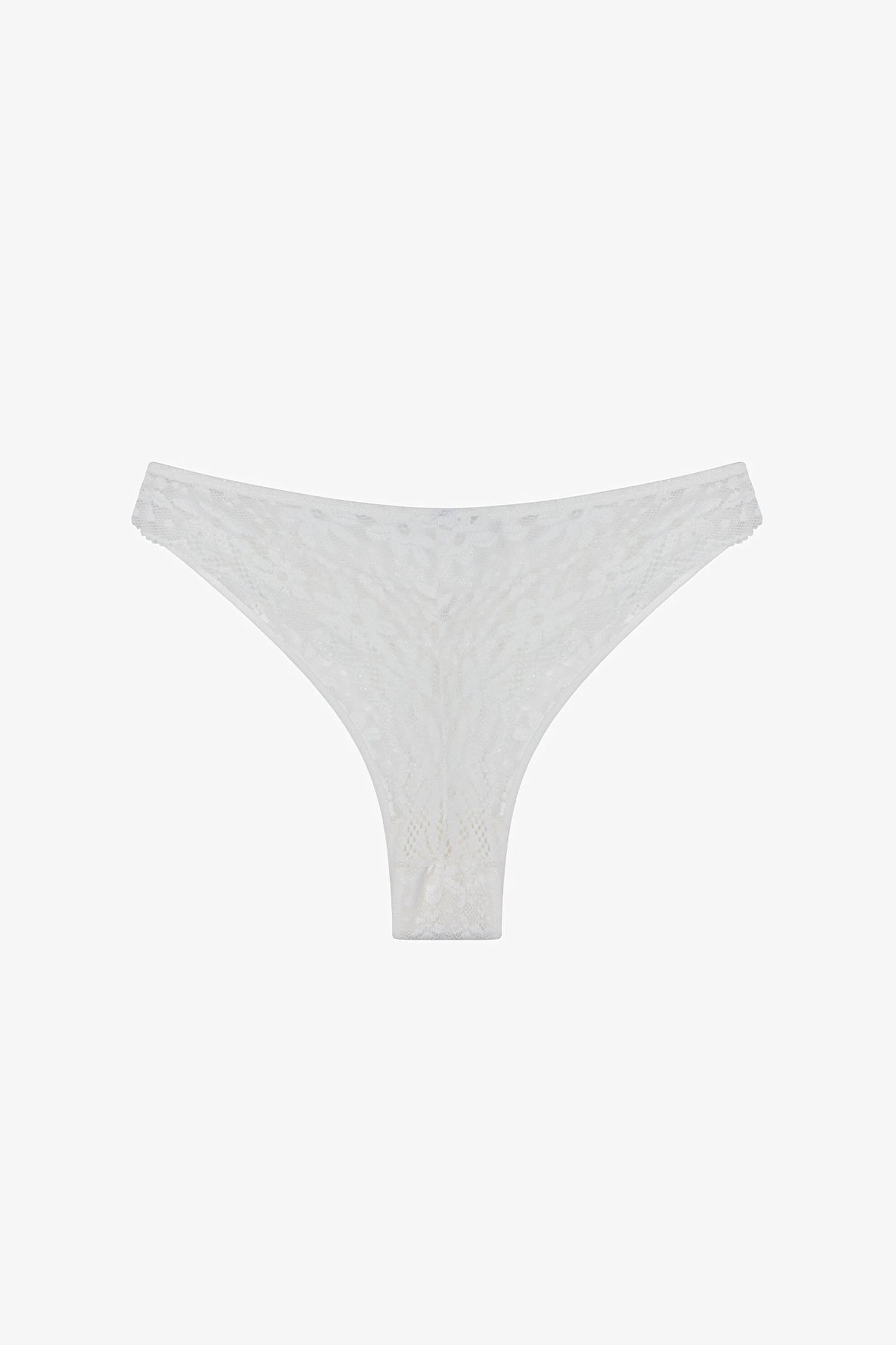 Kırık Beyaz Lace Dantel V Model Brazilian Külot