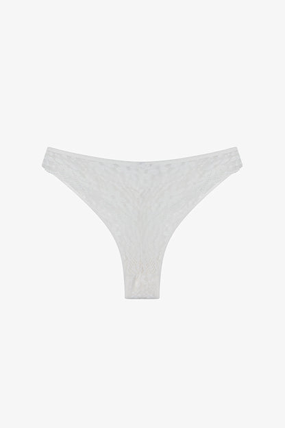 Kırık Beyaz Lace Dantel V Model Brazilian Külot