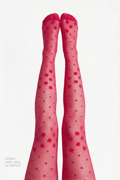 Kız Çocuk Pretty Dotted Daisy Külotlu Çorap