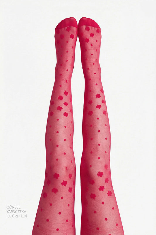 Kız Çocuk Pretty Dotted Daisy Külotlu Çorap