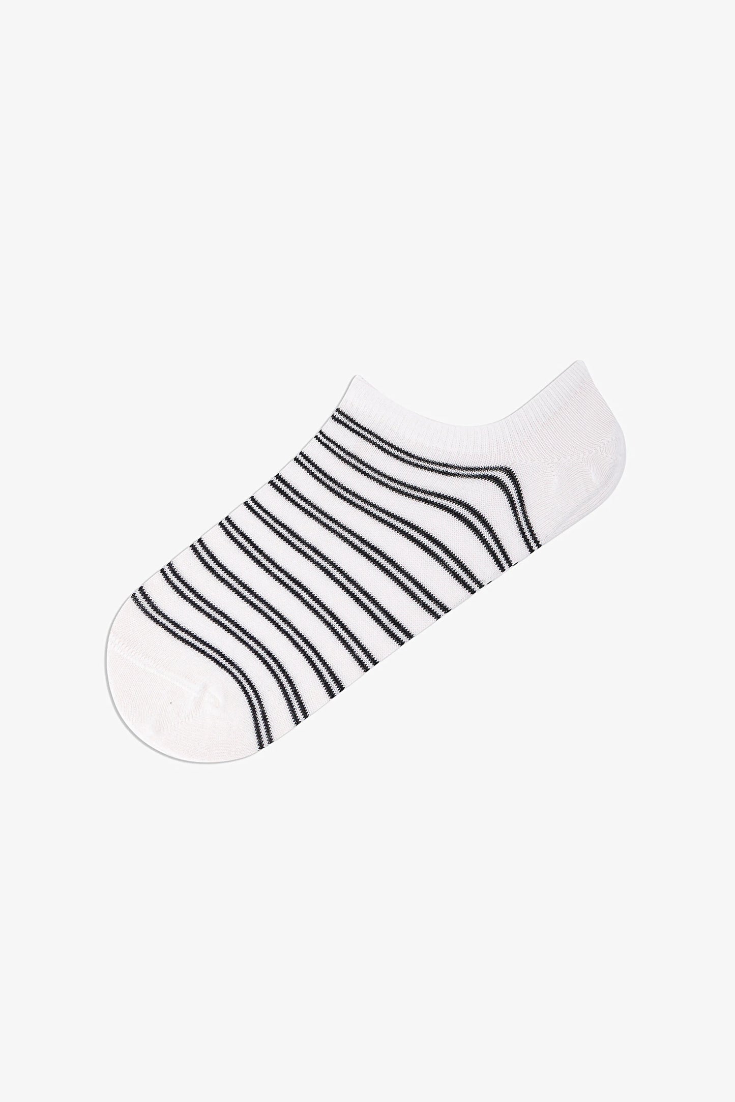3 Çift Burun Dikişsiz Puantiye Ve Çizgi Desenli Sneaker Çorap