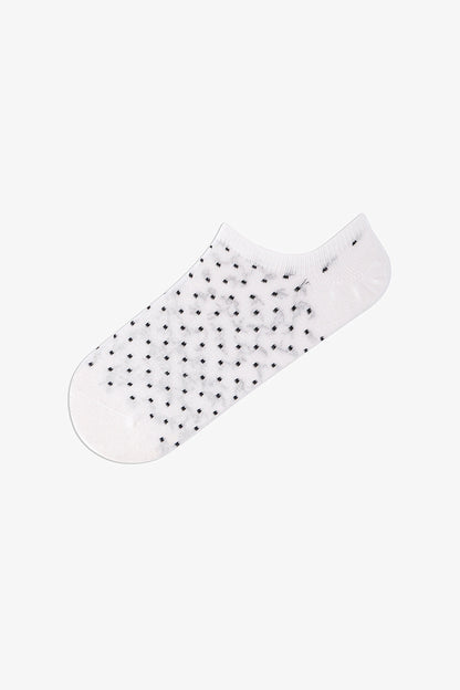 3 Çift Burun Dikişsiz Puantiye Ve Çizgi Desenli Sneaker Çorap