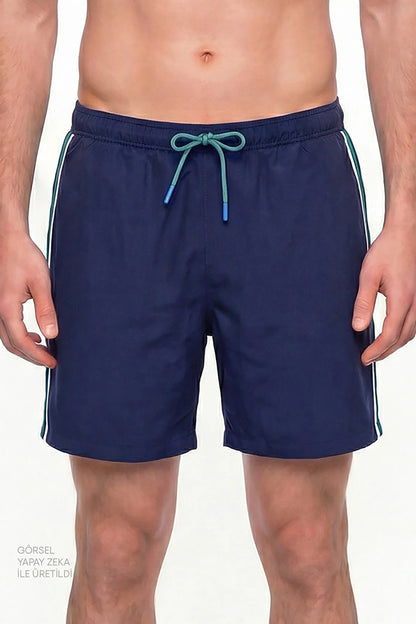 Erkek Koyu Mavi Retro Tennis Şort