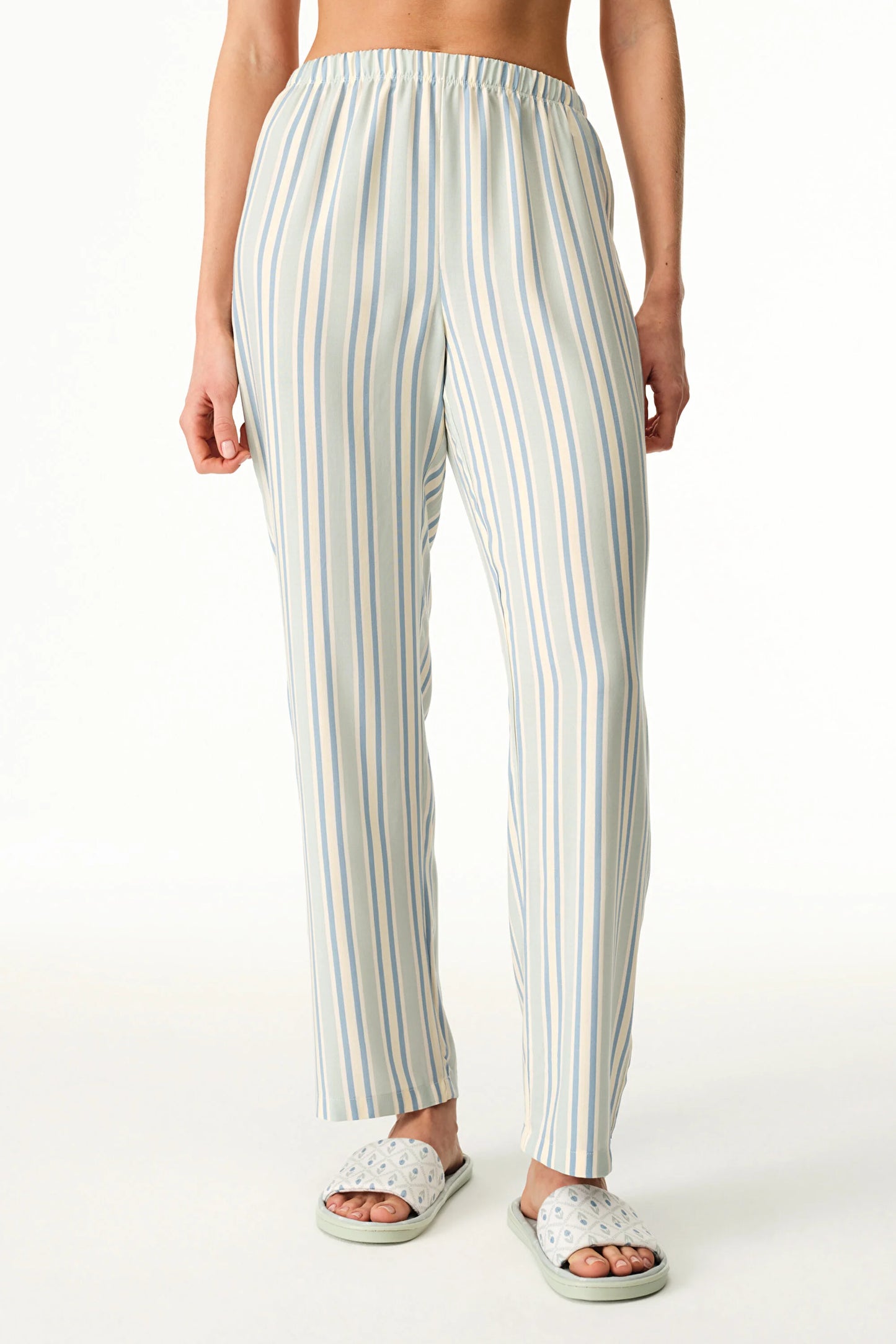 Açık Yeşil Serenity Çizgili Pant Pijama Altı