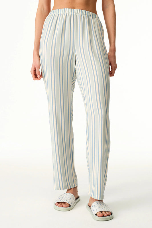 Açık Yeşil Serenity Çizgili Pant Pijama Altı