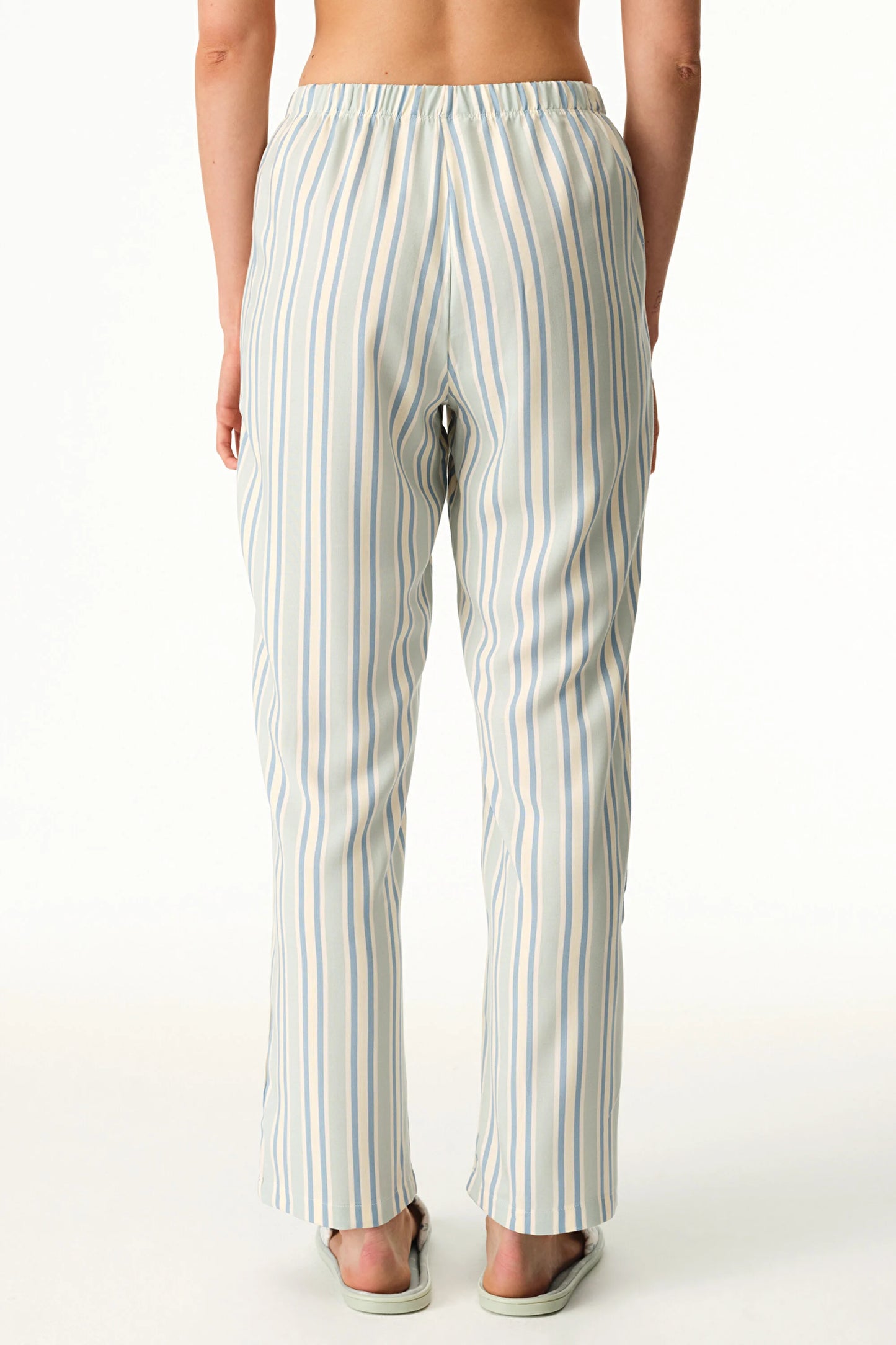 Açık Yeşil Serenity Çizgili Pant Pijama Altı