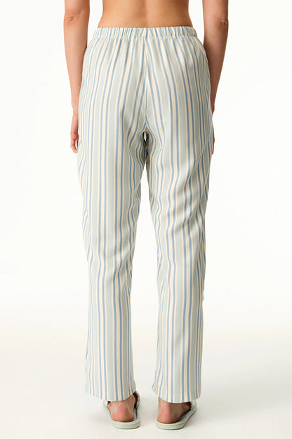 Açık Yeşil Serenity Çizgili Pant Pijama Altı