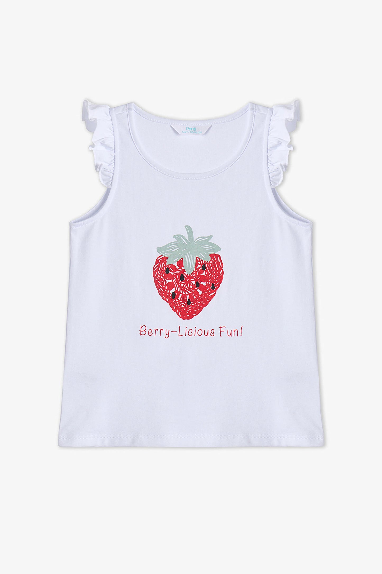 Kırmızı Kız Çocuk Berrylicious Pamuklu 2'li Pijama Takımı