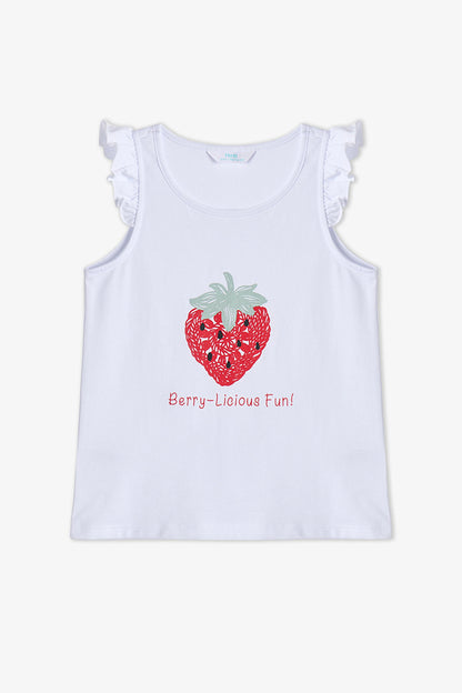 Kırmızı Kız Çocuk Berrylicious Pamuklu 2'li Pijama Takımı