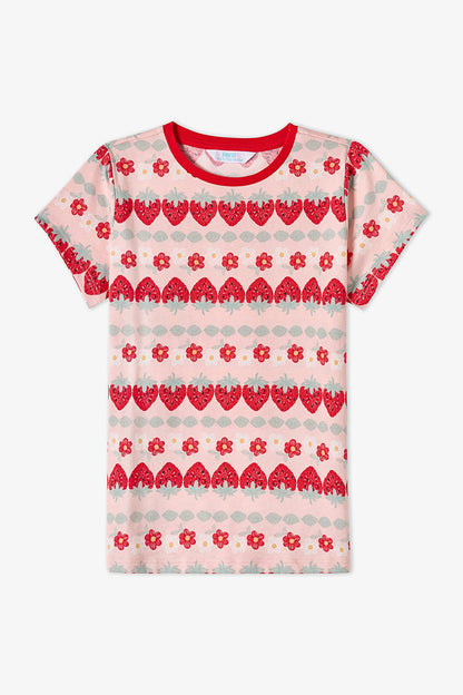Kırmızı Kız Çocuk Berrylicious Pamuklu 2'li Pijama Takımı