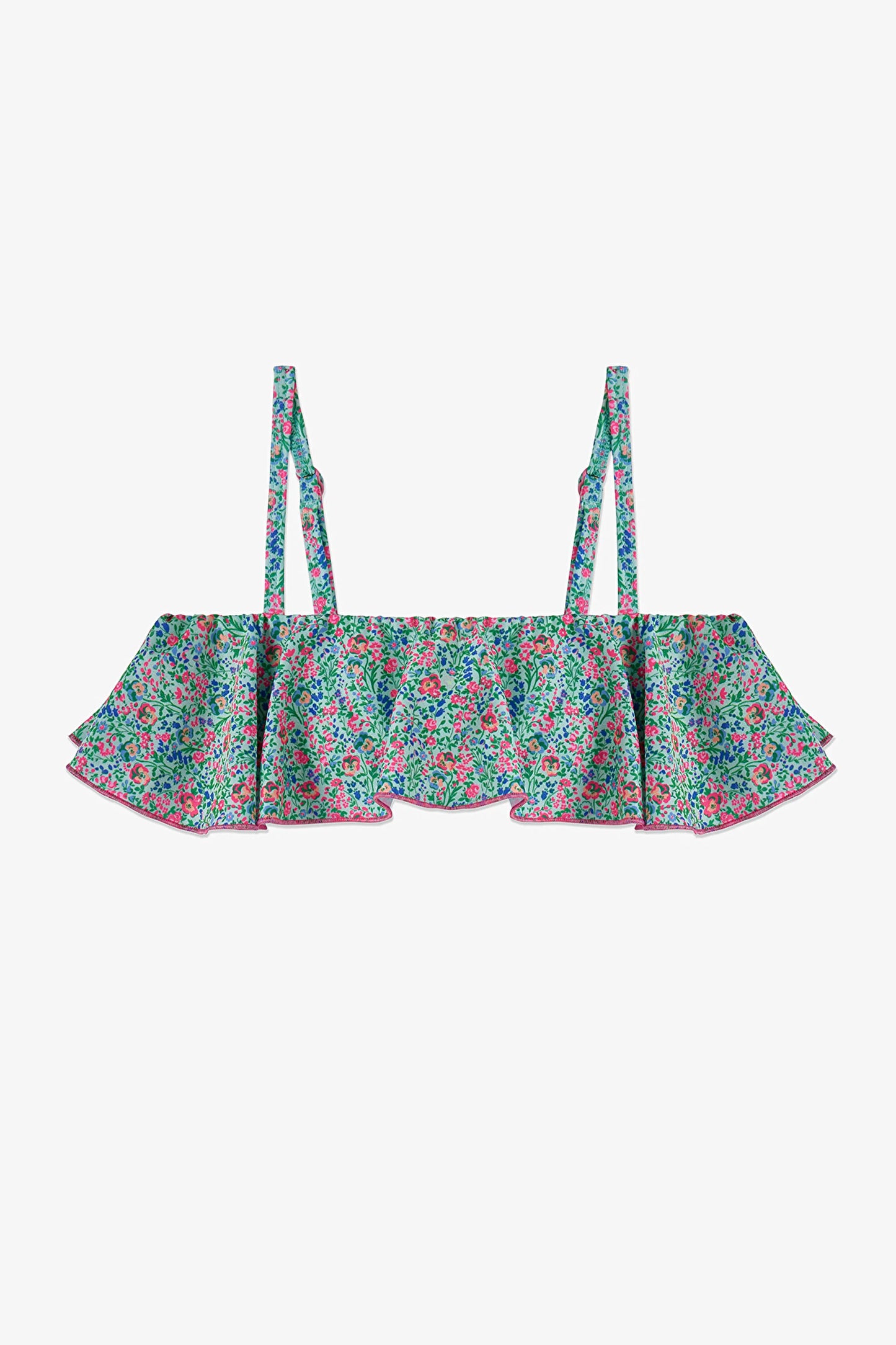 Renkli Kız Çocuk Ditsy Bandeau Bikini Takımı