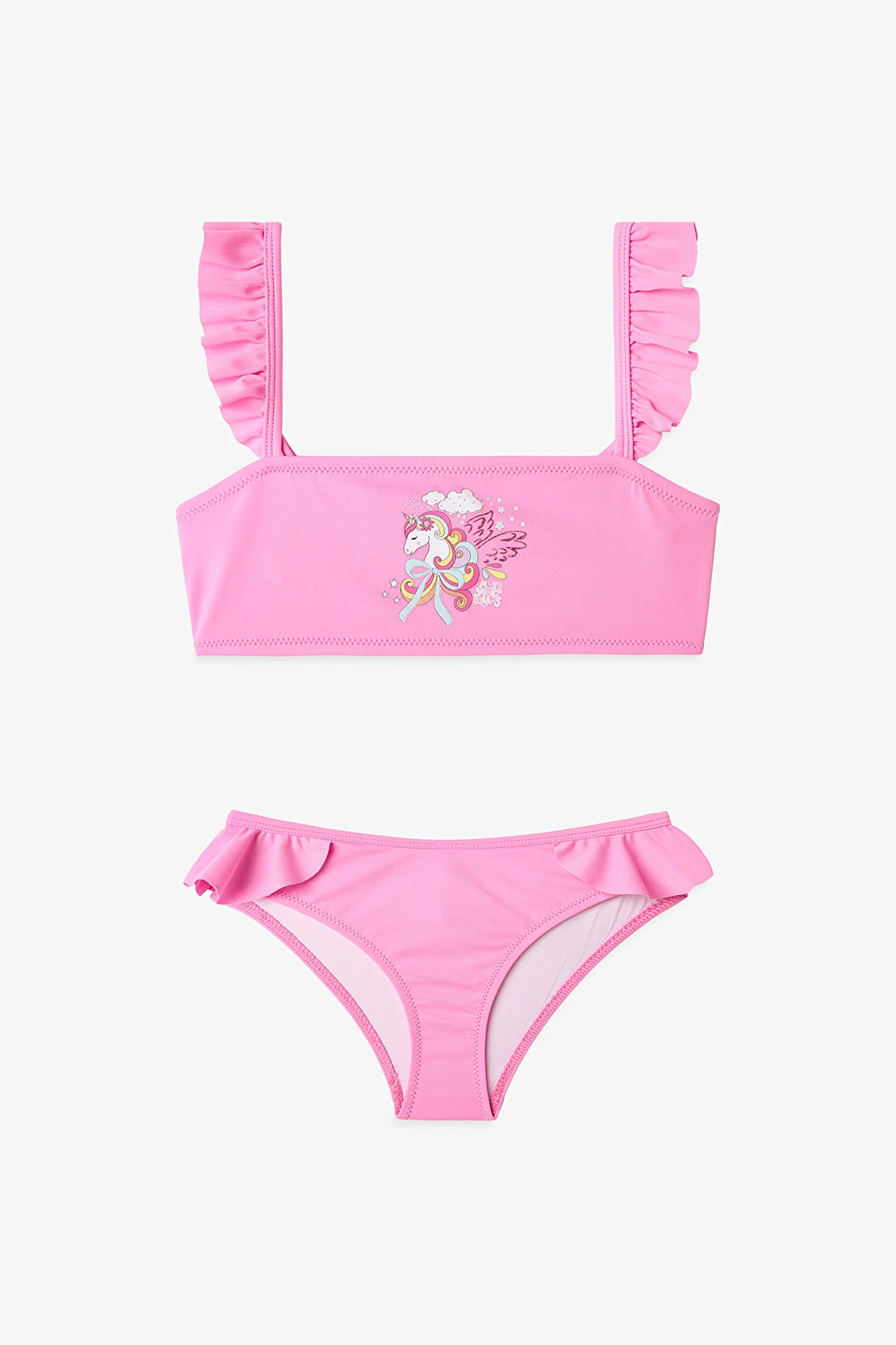 Açık Pembe Kız Çocuk Dream Unicorn Bandeau Bikini Takımı